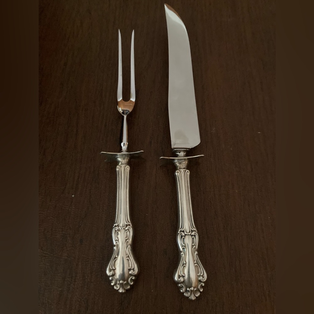 Cheltenham and Co. Knife and Fork Carving Set, made in England, rarely used.